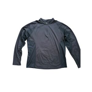 Spyder Baselayer Shirt Mens Large Black 1/4 Zip Pull Over Long Sleeve